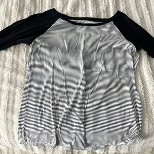 Black and white thin long sleeved shirt